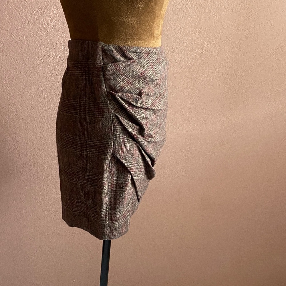 MANGO Plaid Mini Skirt in Brown - Picture 3 of 11